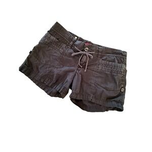 Vintage 00s Y2K Union Bay Faded Black Mid Rise Stretch Denim Shorts Jr 9 32x3"